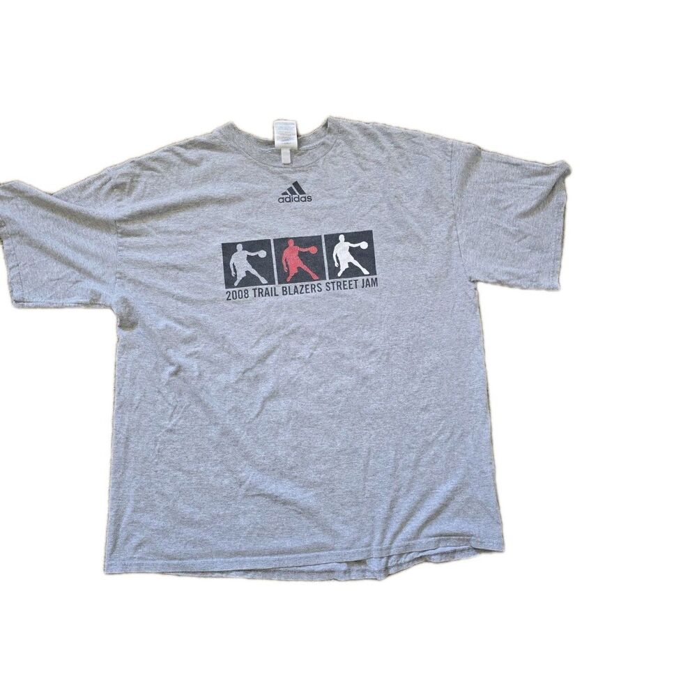 Adidas 2008 Portland Trail Blazers Street Jam T-Shirt - Men's 2XL - Gray - Picture 2 of 7